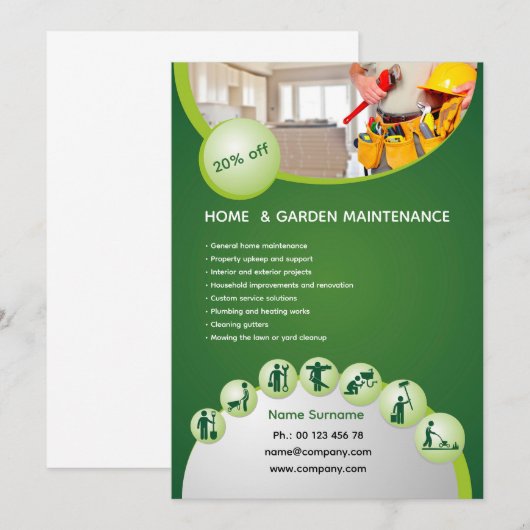 Professional handyman flyer template  招待状 (正面/裏面)