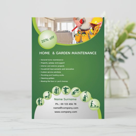 Professional handyman flyer template  招待状 (スタンド正面)