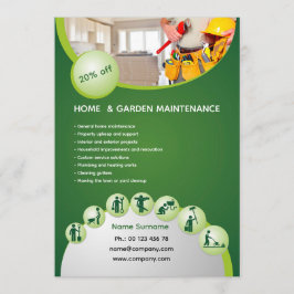 Professional handyman flyer template 招待状