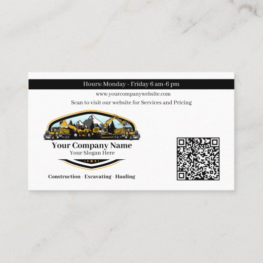 Professional Heavy Equipment Construction Company 名刺 (裏面)