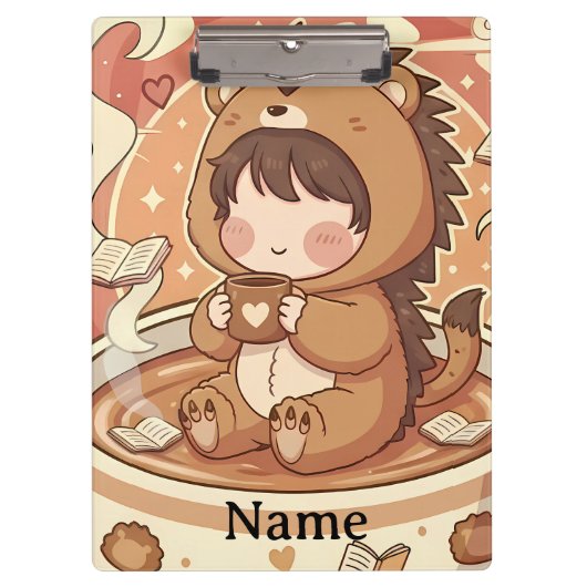 Professional Hedgehog Chibi Office Clipboard クリップボード (正面)