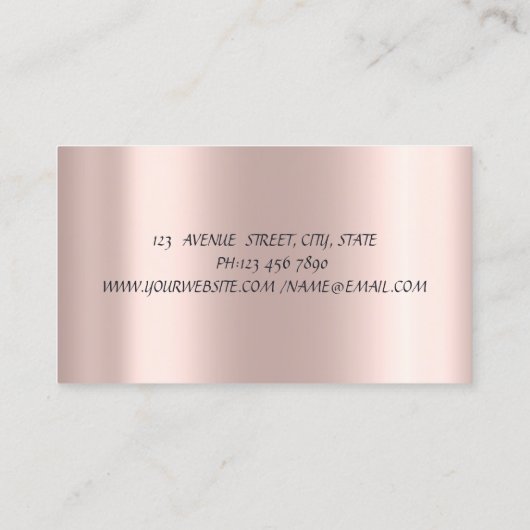 Professional High Heels Black Roses Rose Gold 名刺 (裏面)