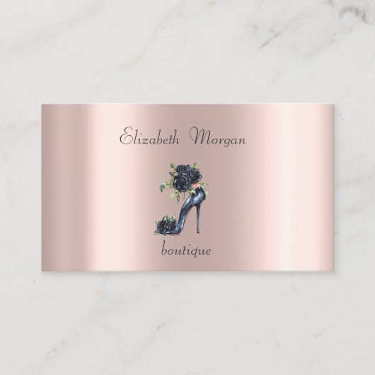 Professional High Heels Black Roses Rose Gold 名刺 (正面)