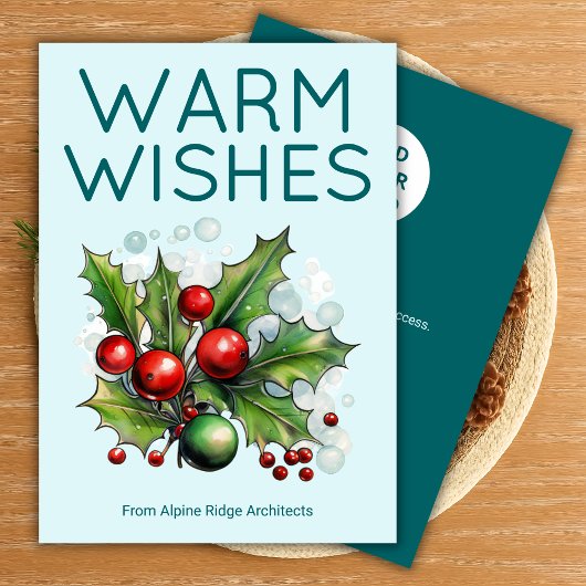Professional Holiday Card with Company Logo シーズンカード