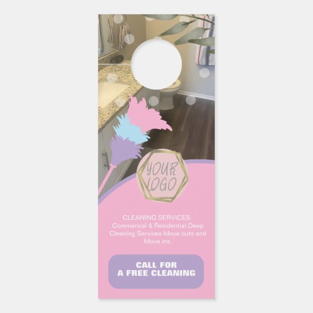 Professional Home Cleaning Services Logo ドアノブサイン (正面)