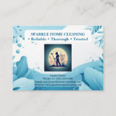 Professional Home Cleaning Services Logo QR Code 名刺 (正面)