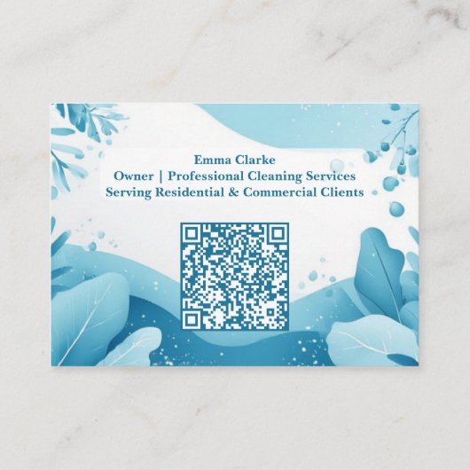 Professional Home Cleaning Services Logo QR Code 名刺 (裏面)