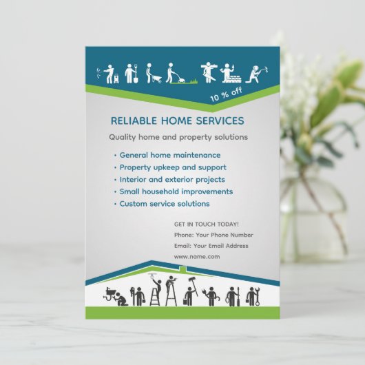 Professional Home Maintenance Flyer Template 招待状 (スタンド正面)