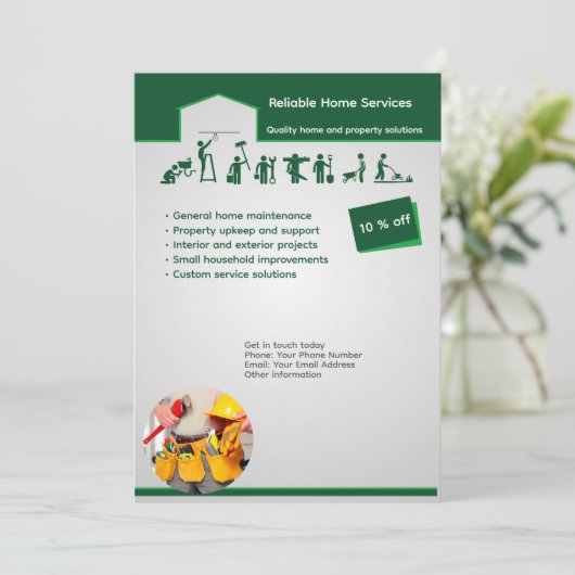 Professional Home Maintenance Flyer Template 招待状 (スタンド正面)