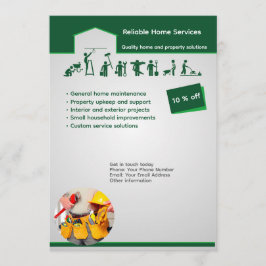 Professional Home Maintenance Flyer Template 招待状