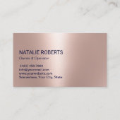 Professional House Cleaning Navy Blue & Rose Gold 名刺 (裏面)