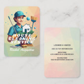 Professional House Cleaning Service Housekeeping 名刺 (正面/裏面)