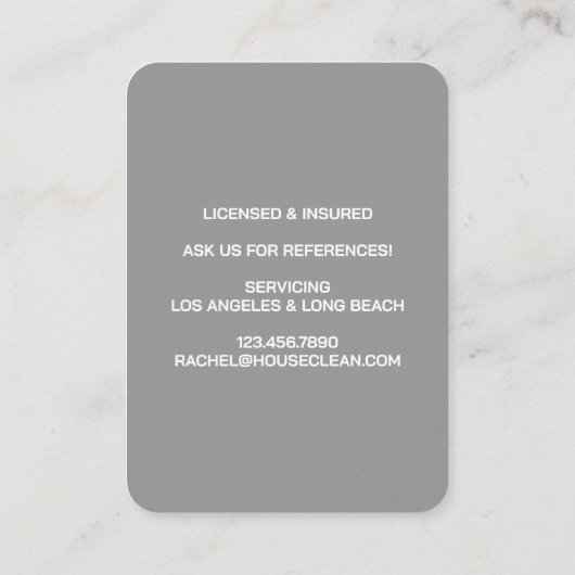 Professional House Cleaning Service Housekeeping 名刺 (裏面)