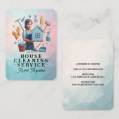 Professional House Cleaning Service Housekeeping 名刺 (正面/裏面)