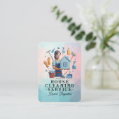 Professional House Cleaning Service Housekeeping 名刺 (スタンド正面)