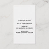 Professional House Cleaning Service Housekeeping 名刺 (裏面)