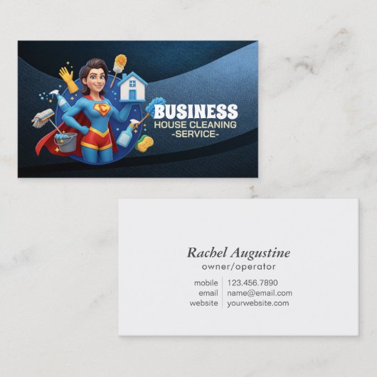 Professional House Cleaning Service Housekeeping 名刺 (正面/裏面)