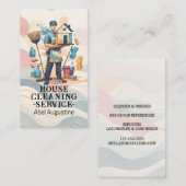 Professional House Cleaning Service Housekeeping 名刺 (正面/裏面)