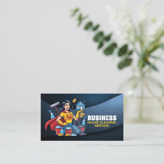 Professional House Cleaning Service Housekeeping 名刺 (スタンド正面)