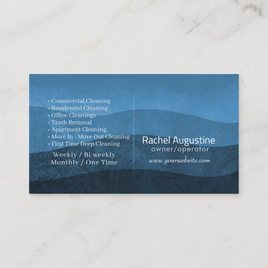 Professional House Cleaning Service Housekeeping 名刺 (裏面)