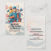 Professional House Cleaning Service Housekeeping 名刺 (正面/裏面)