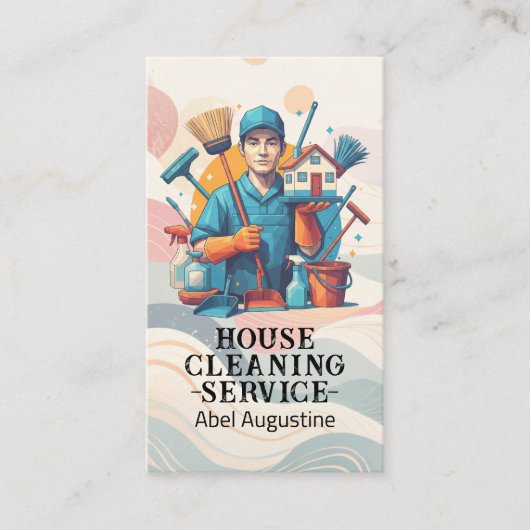 Professional House Cleaning Service Housekeeping 名刺 (正面)