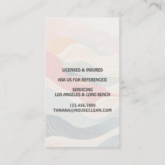 Professional House Cleaning Service Housekeeping 名刺 (裏面)