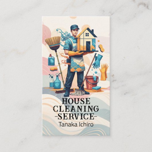 Professional House Cleaning Service Housekeeping 名刺 (正面)