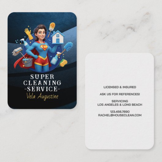 Professional House Cleaning Service Housekeeping 名刺 (正面/裏面)