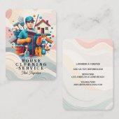 Professional House Cleaning Service Housekeeping 名刺 (正面/裏面)