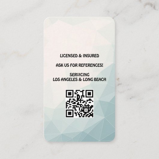 Professional House Cleaning Service Housekeeping 名刺 (裏面)