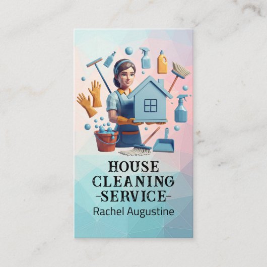 Professional House Cleaning Service Housekeeping 名刺 (正面)