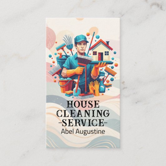Professional House Cleaning Service Housekeeping 名刺 (正面)