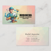 Professional House Cleaning Service Housekeeping 名刺 (正面/裏面)