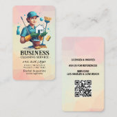 Professional House Cleaning Service Housekeeping 名刺 (正面/裏面)