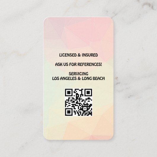 Professional House Cleaning Service Housekeeping 名刺 (裏面)