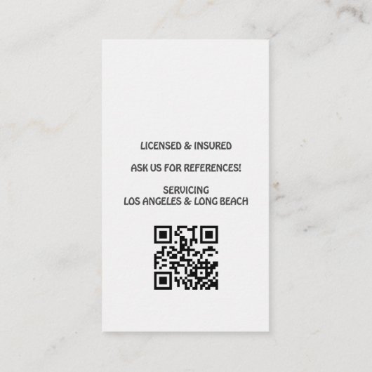 Professional House Cleaning Service Housekeeping 名刺 (裏面)