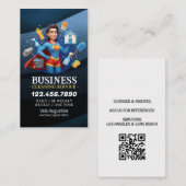 Professional House Cleaning Service Housekeeping 名刺 (正面/裏面)