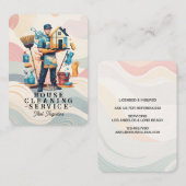 Professional House Cleaning Service Housekeeping 名刺 (正面/裏面)
