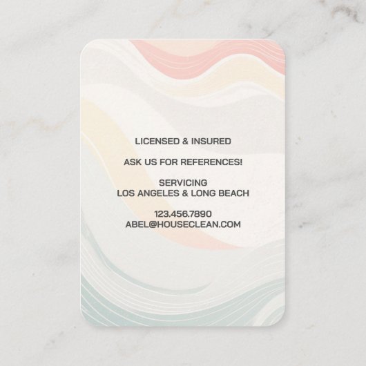 Professional House Cleaning Service Housekeeping 名刺 (裏面)