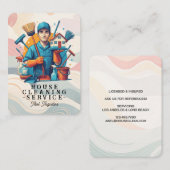 Professional House Cleaning Service Housekeeping 名刺 (正面/裏面)
