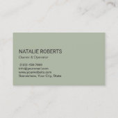 Professional House Cleaning Service Sage Green 名刺 (裏面)