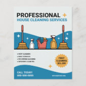 Professional House Cleaning Services チラシ (正面)
