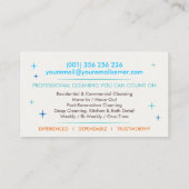 Professional House Cleaning Services Business Card 名刺 (裏面)