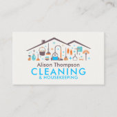 Professional House Cleaning Services Business Card 名刺 (正面)