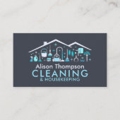 Professional House Cleaning Services Business Card 名刺 (正面)