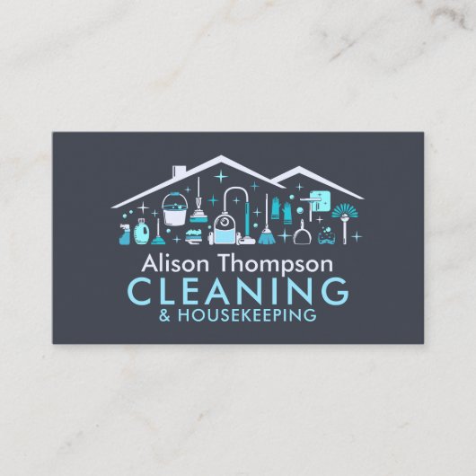 Professional House Cleaning Services Business Card 名刺 (正面)