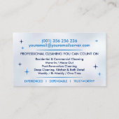 Professional House Cleaning Services Business Card 名刺 (裏面)