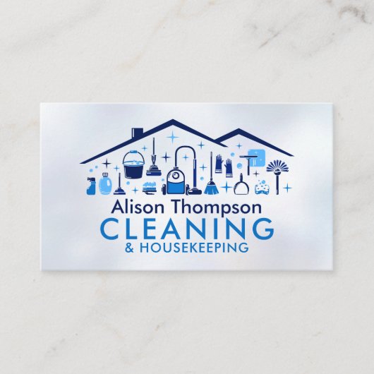 Professional House Cleaning Services Business Card 名刺 (正面)
