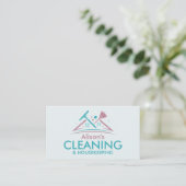 Professional House Cleaning Services Business Card 名刺 (スタンド正面)